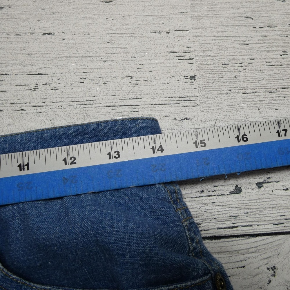 Eddie Bauer Jeans Womens Petite 12 Blue Denim Linen Cotton Blend Zip Fly Casual - Picture 6 of 10